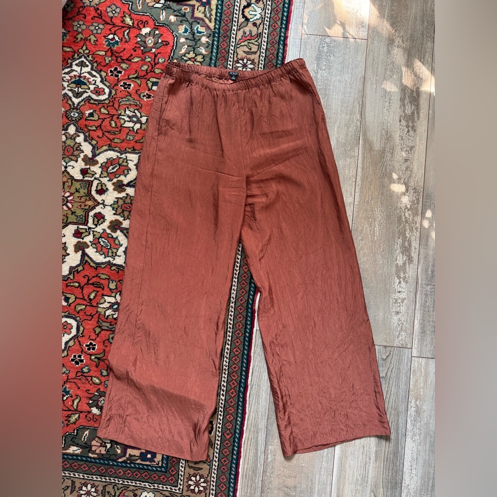 J. Crew Stratus Pant in Textured Satin - Toasted Paprika, Medium